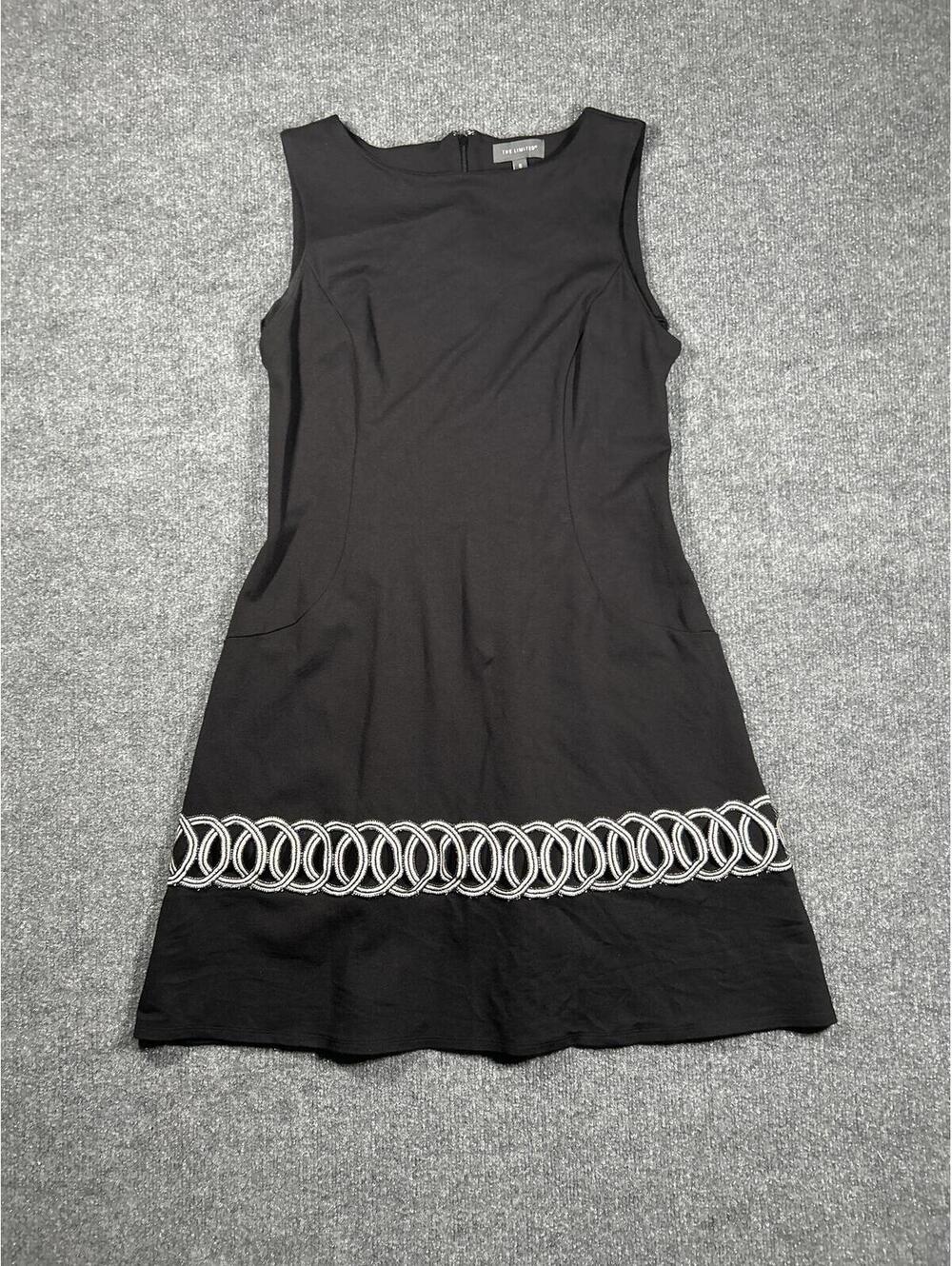 The Limited Black Sleeveless Dress with Decorative Hem Size 6